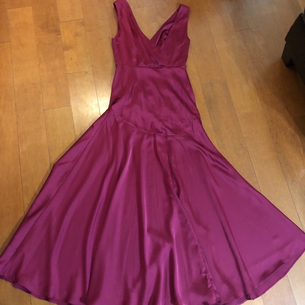 Fame and Partners Burgundy Prom Escala Dress
